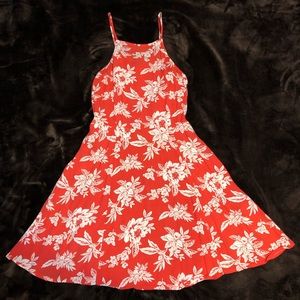 Forever 21 Red and White Floral Dress 👗 Beautiful Summer Dress No Wear Size S